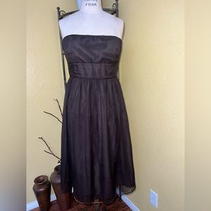 J.Crew Emily Silk Chiffon Dress - Sz 10 - Style 73893 Brown